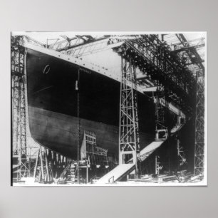 Poster RMS Titanic - paquebot en construction