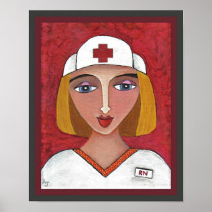 Poster RN blond - soins/copie d'infirmière