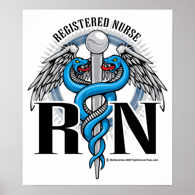 Poster RN Caduceus Blue (Devant)