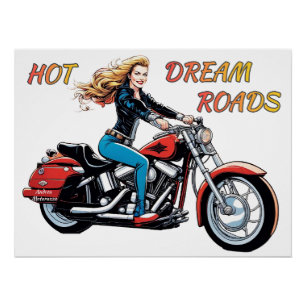 Poster Roads Girl Hot Dream brillant