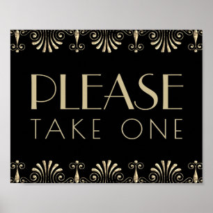 Poster Roarin 20s Sepia Décadence Or Veuillez en prendr