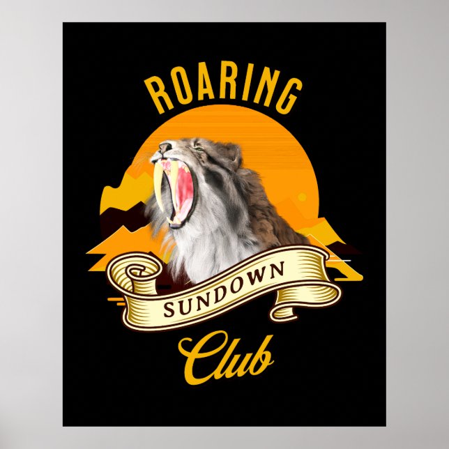 Poster Roaring Sundown Club Sabertooth Tiger (Devant)