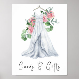 Poster Robe aquarelle avec fleurs - cartes et cadeaux