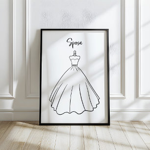 Poster Robe de mariée artistique de la mariée italienne f