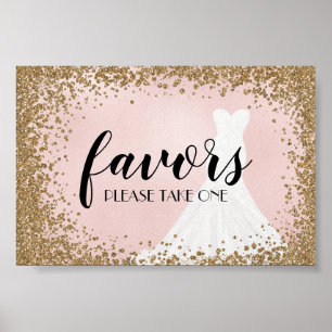 Poster Robe de mariée pailletée rougissante Faveurs de la