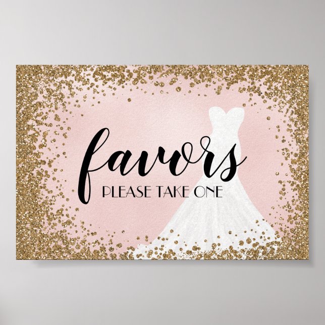 Poster Robe de mariée paillets rose qui rougit Favoris de (Devant)