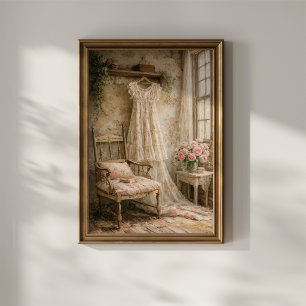Poster Robe Fleurie Shabby Chic