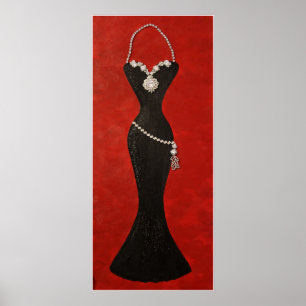 Poster "Robe noire exquise "
