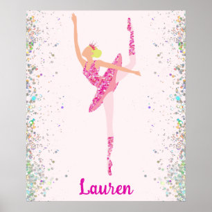 Poster Robe Parties scintillant rose Cheveux clair Piroue