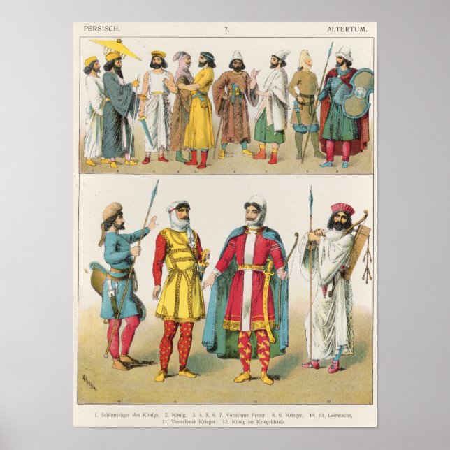 Poster Robe perse, de 'Trachten der Voelker', 1864 (Devant)