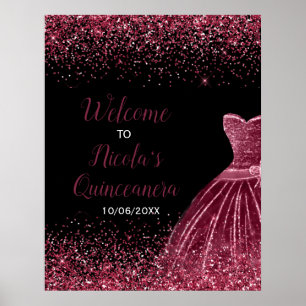 Poster Robe Plum Violet Faux Parties scintillant Quincean