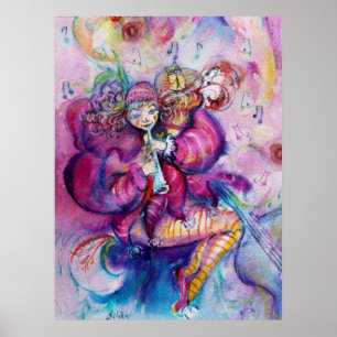 POSTER ROBE ROSE MUSICALE