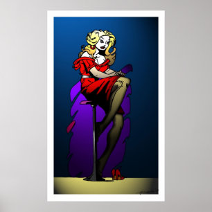 Poster Robe rouge dans le projecteur