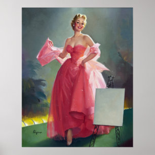 Poster Robe rouge vers le haut