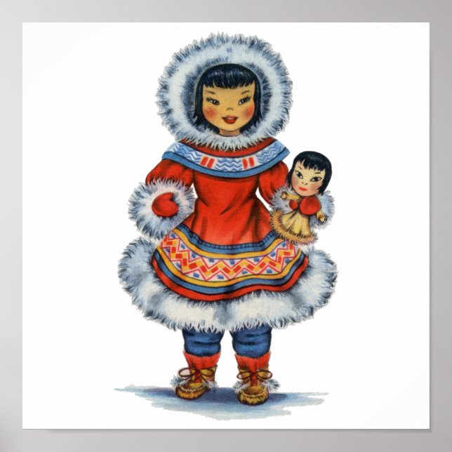 Poster Robe traditionnelle Eskimo vintage (Devant)