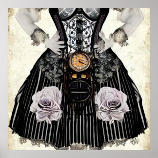 Poster Robe vintage Steampunk Corset