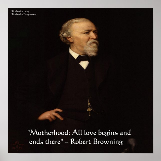 Poster Robert Browning Célèbre Citation de la maternité (Devant)