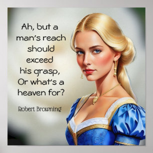 Poster Robert Browning citation Ou ce qui est un paradis 