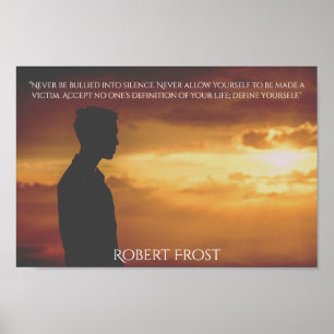 Poster Robert Frost cite des lettres blanches Motivationn
