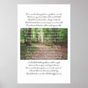 Poster Robert Frost - La route non prise