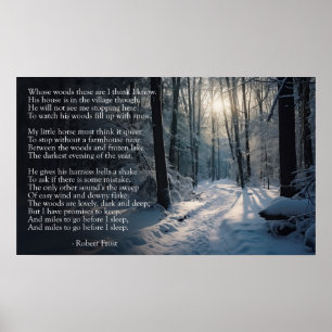 Poster Robert Frost : Stopping par Woods lors d'une soiré
