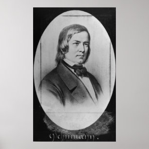 Poster Robert Schumann  engraved from a photograph