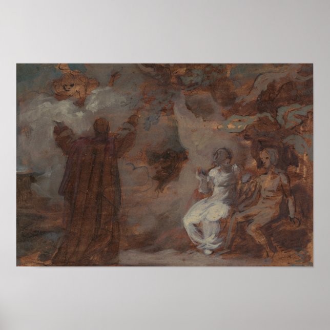 Poster Robert Smirke - Prospero faisant jurer une Masque (Devant)