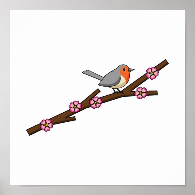 Poster Robin sur Sakura (Devant)