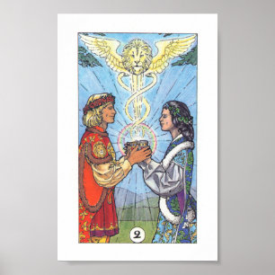 Poster Robin Tarot en bois - 2 tasses
