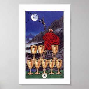 Poster Robin Tarot en bois - 8 tasses