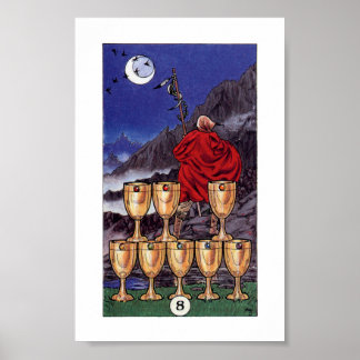 Poster Robin Tarot en bois - 8 tasses