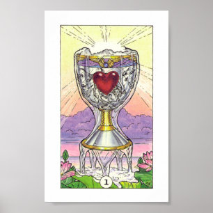 Poster Robin Tarot en bois - As des tasses
