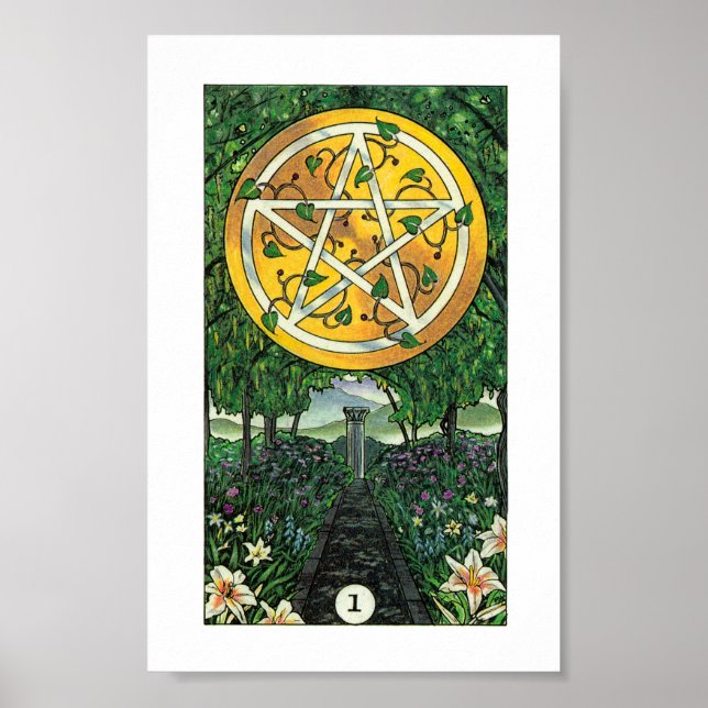 Poster Robin Wood Tarot - As des Pentacles (Devant)