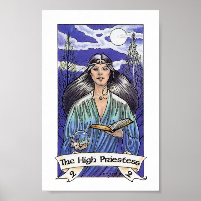 Poster Robin Wood Tarot - Major 2 La Haute Prêtre (Devant)