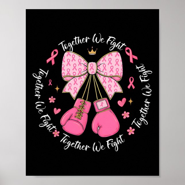 Poster Robinet rose Coquette Bow Gants Boxe Breast Canc (Devant)