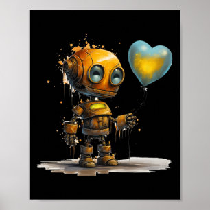 Poster Robot Amour de la Saint-Valentin Incroyable et Drô
