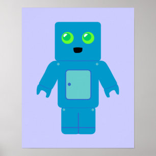 Poster Robot bleu