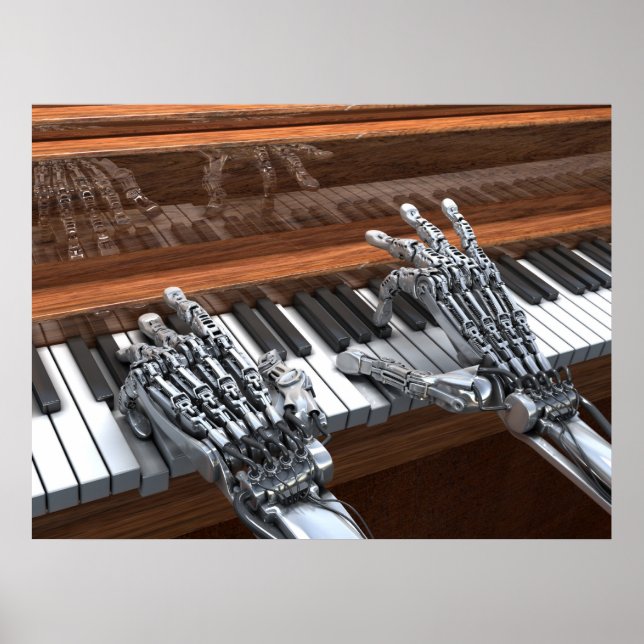 Poster Robot jouant au piano (Devant)