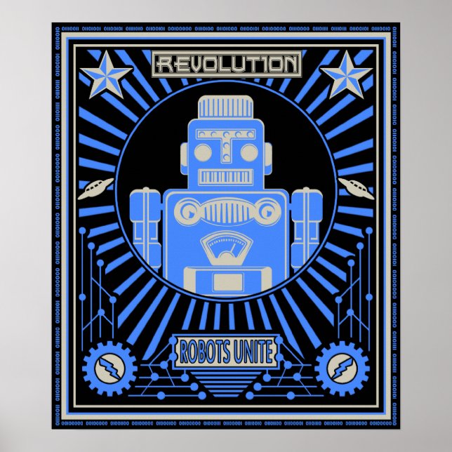 Poster Robot Revolt Blue (Devant)