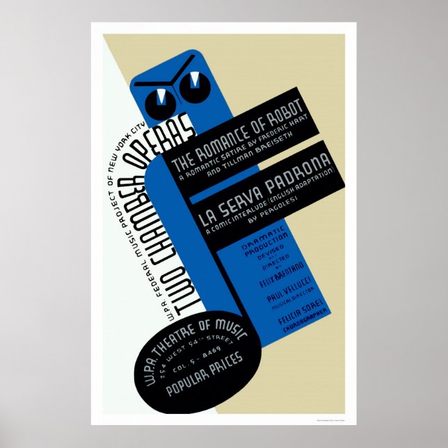 Poster Robot Romance New York 1938 WPA (Devant)