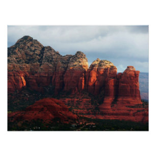 Poster Roche à café nuageux à Sedona Arizona
