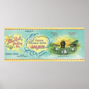 Poster Roche de pilier, Washington - saumon de roche de
