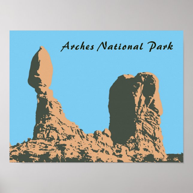 Poster Roche équilibrée en Arches National Park- Utah, US (Devant)