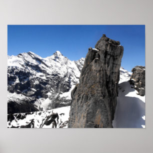 Poster Rocher à la montagne de Schilthorn