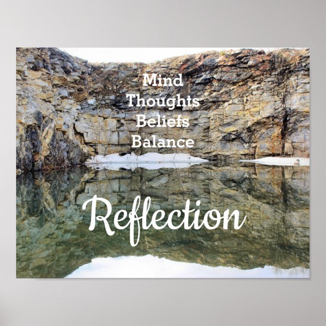 Poster Rocher Cliff mur réflexion Inspiration (Devant)