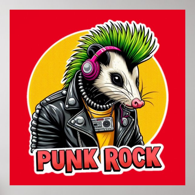 POSTER ROCHER DE POSSUM-PUNK VERT 4 (Devant)