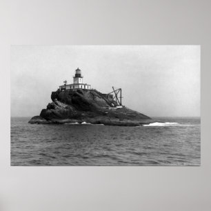 Poster Rocher de Tillamook, dominé par son phare