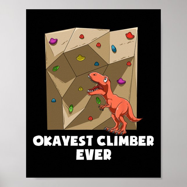 Poster Rocher drôle de l'escalade de bloc T-rex  (Devant)