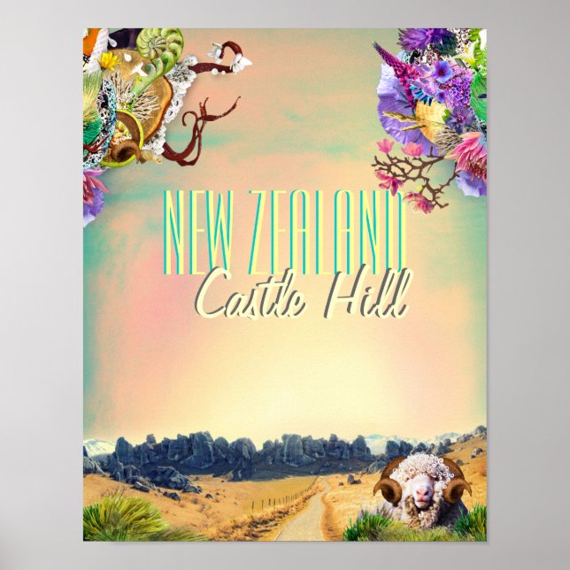 Poster Rochers du Château de Nouvelle-Zélande (Devant)