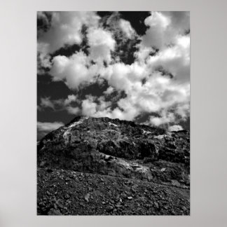Poster Rochers et nuages BW
